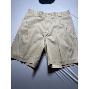 Axis Mens Pleated Chino Shorts Size 34 Honey Beige 100% Cotton NWT Vintage